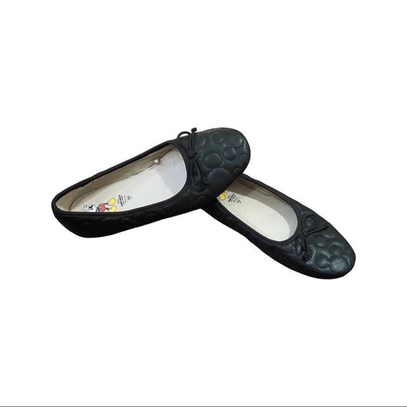 Girls Zara Mickey Mouse ballet flat shoe black padded Disney size EU 34 US 2.5 - Picture 2 of 16